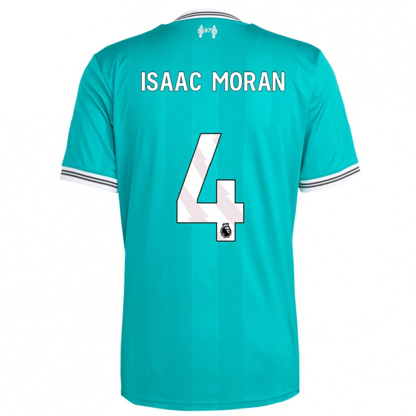 Danxen Criança Camisola Isaac Moran #4 Verde Branco Terceiro 2025/26 Camisa Brasil