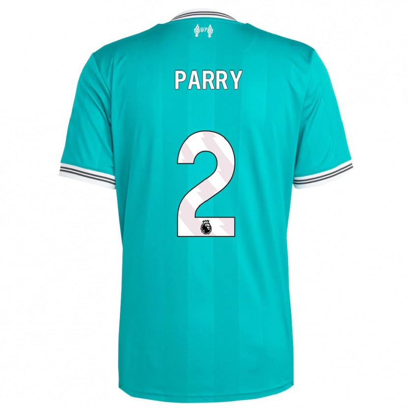Danxen Criança Camisola Lucy Parry #2 Verde Branco Terceiro 2025/26 Camisa Brasil