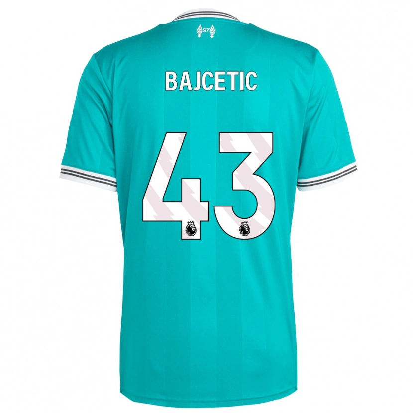 Danxen Criança Camisola Stefan Bajcetic #43 Verde Branco Terceiro 2025/26 Camisa Brasil