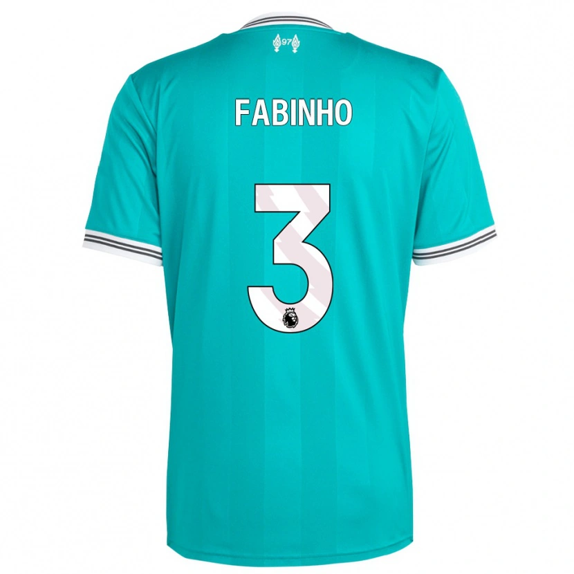 Danxen Criança Camisola Fabinho #3 Verde Branco Terceiro 2025/26 Camisa Brasil