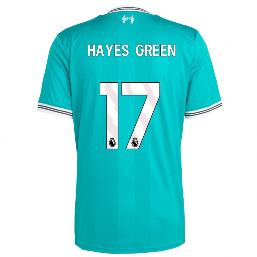 Danxen Criança Camisola Charlie Hayes-Green #17 Verde Branco Terceiro 2025/26 Camisa Brasil