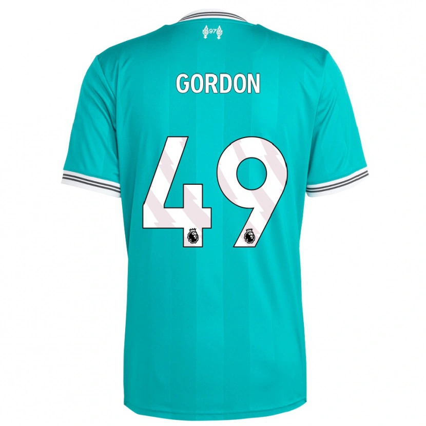Danxen Criança Camisola Kaide Gordon #49 Verde Branco Terceiro 2025/26 Camisa Brasil