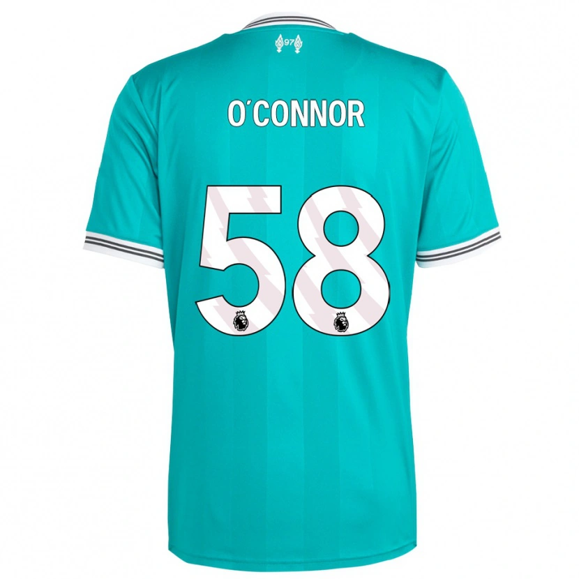 Danxen Criança Camisola Oliver O'connor #58 Verde Branco Terceiro 2025/26 Camisa Brasil
