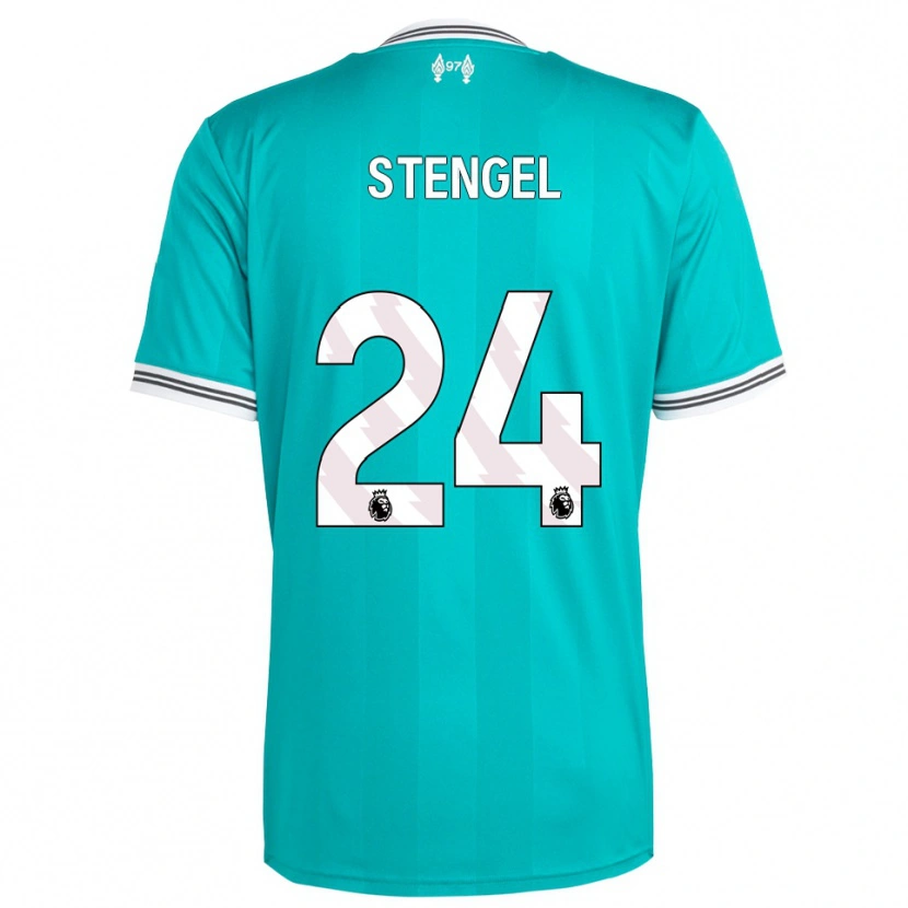 Danxen Criança Camisola Katie Stengel #24 Verde Branco Terceiro 2025/26 Camisa Brasil