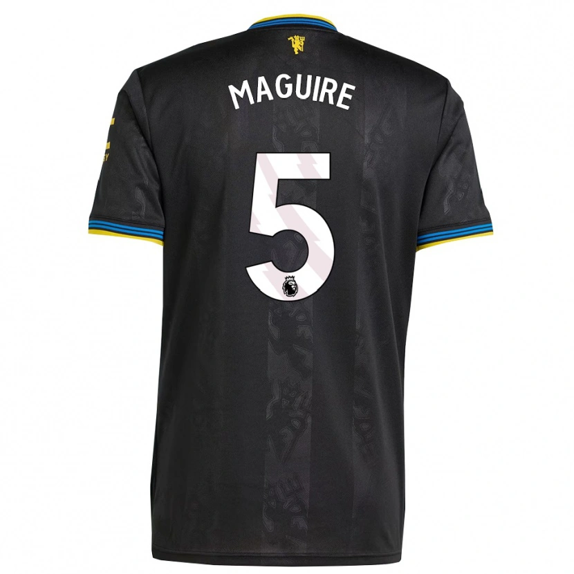 Danxen Criança Camisola Harry Maguire #5 Preto Amarelo Azul Terceiro 2025/26 Camisa Brasil