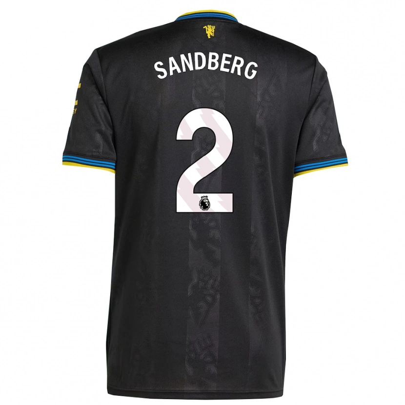 Danxen Criança Camisola Anna Sandberg #2 Preto Amarelo Azul Terceiro 2025/26 Camisa Brasil