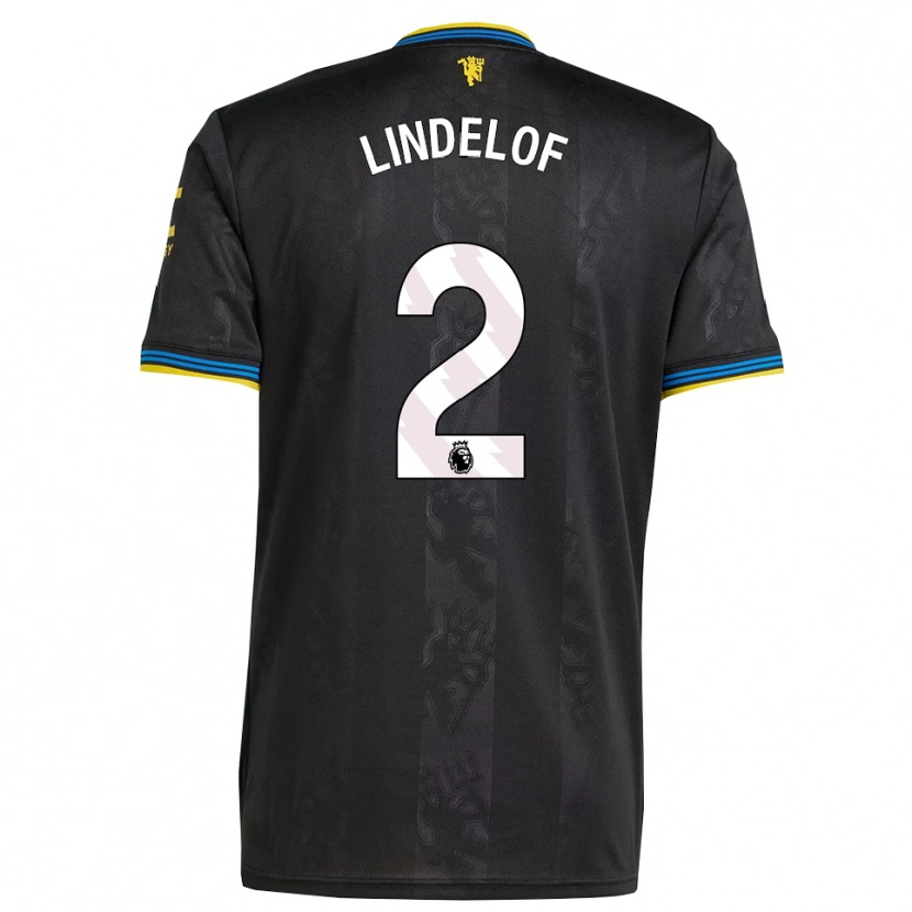 Danxen Criança Camisola Victor Lindelof #2 Preto Amarelo Azul Terceiro 2025/26 Camisa Brasil