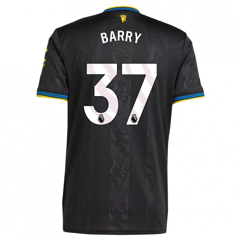 Danxen Criança Camisola Keira Barry #37 Preto Amarelo Azul Terceiro 2025/26 Camisa Brasil