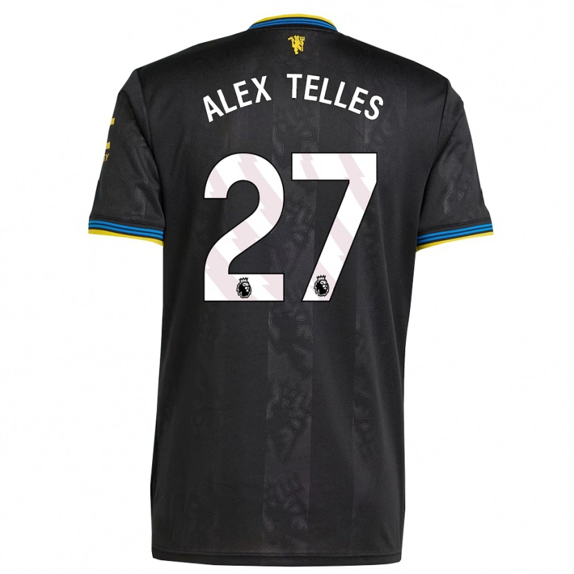 Danxen Criança Camisola Alex Nicolao Telles #27 Preto Amarelo Azul Terceiro 2025/26 Camisa Brasil