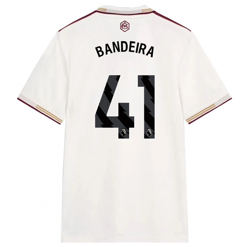 Danxen Criança Camisola Mauro Bandeira #41 Branco Sujo Borgonha Terceiro 2025/26 Camisa Brasil