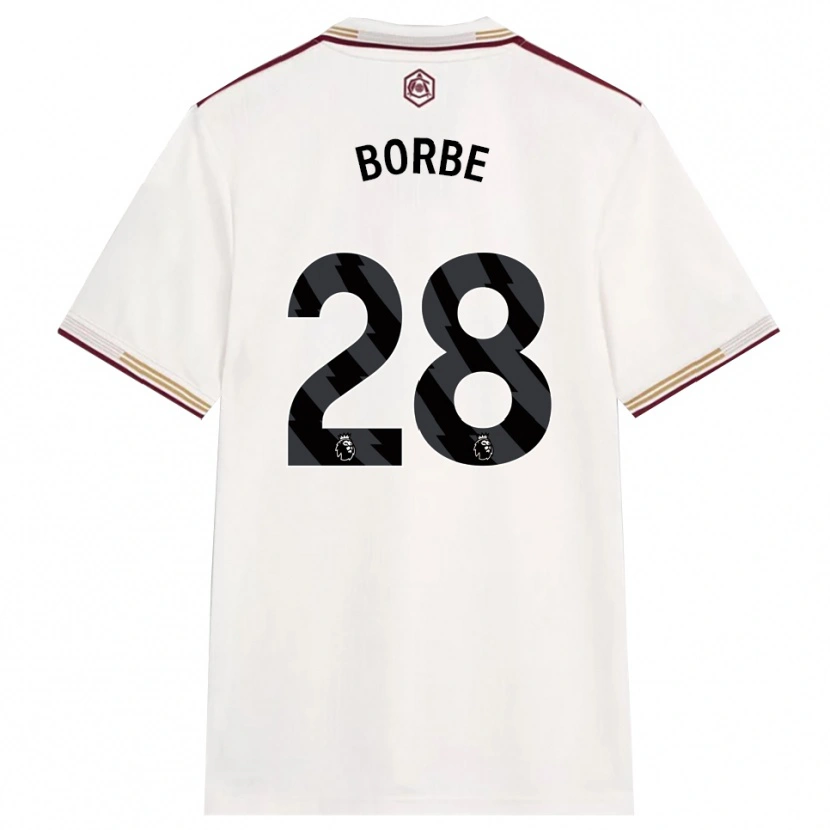 Danxen Criança Camisola Anneke Borbe #28 Branco Sujo Borgonha Terceiro 2025/26 Camisa Brasil