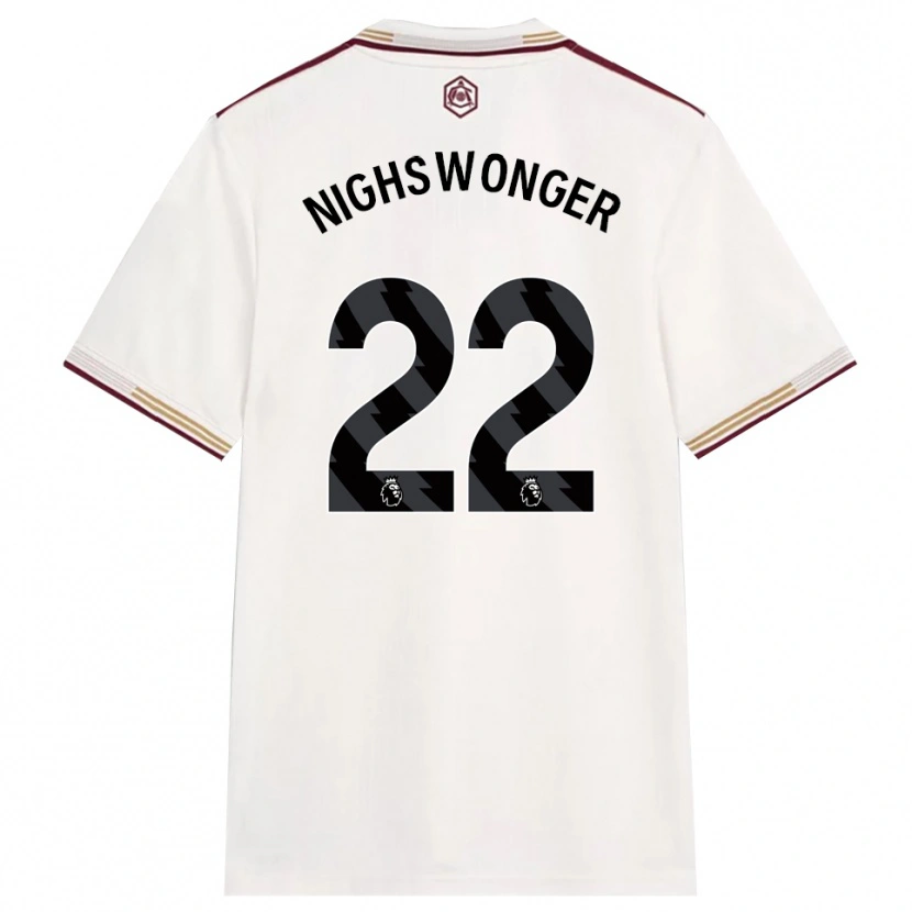 Danxen Criança Camisola Jenna Nighswonger #22 Branco Sujo Borgonha Terceiro 2025/26 Camisa Brasil