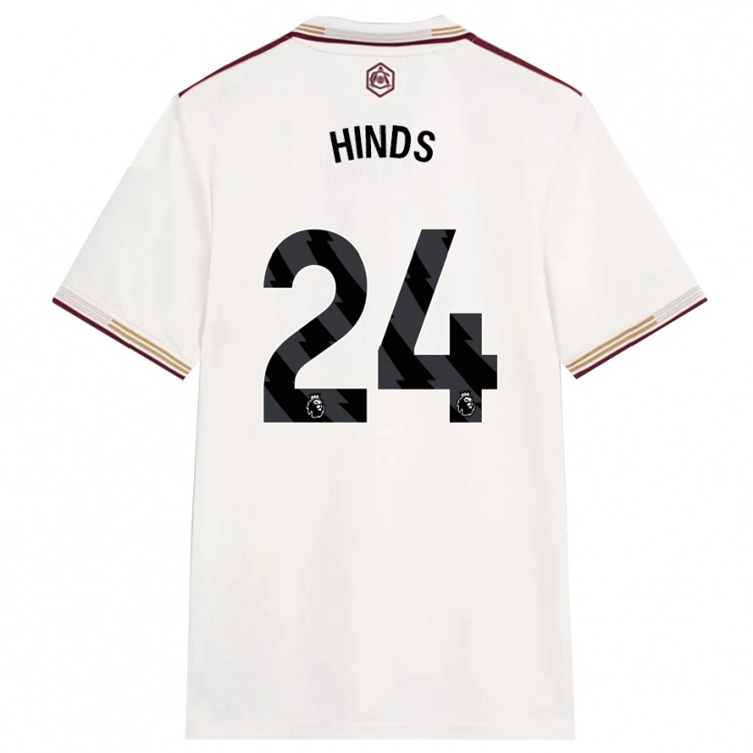 Danxen Criança Camisola Taylor Hinds #24 Branco Sujo Borgonha Terceiro 2025/26 Camisa Brasil