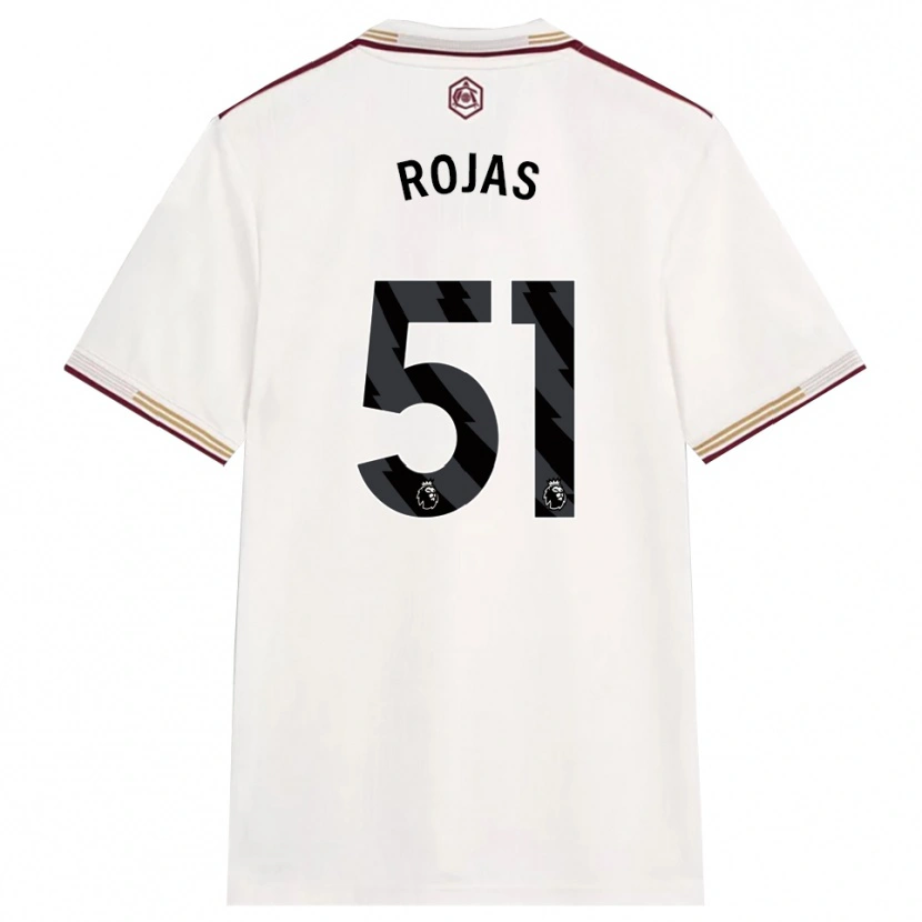 Danxen Criança Camisola Alexéi Rojas #51 Branco Sujo Borgonha Terceiro 2025/26 Camisa Brasil