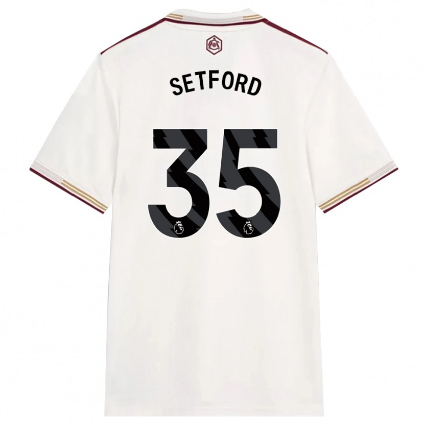 Danxen Criança Camisola Tommy Setford #35 Branco Sujo Borgonha Terceiro 2025/26 Camisa Brasil