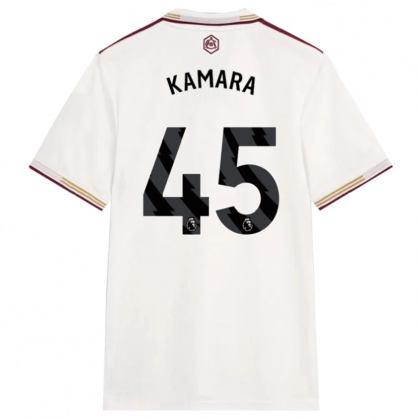Danxen Criança Camisola Osman Kamara #45 Branco Sujo Borgonha Terceiro 2025/26 Camisa Brasil