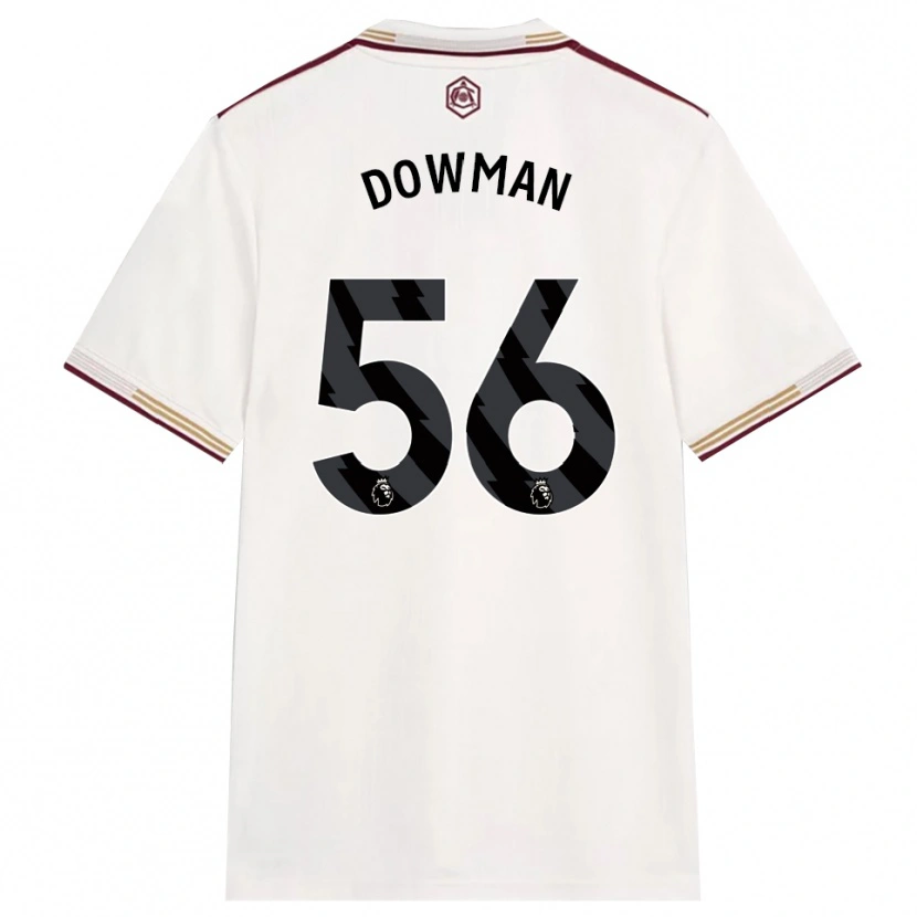 Danxen Criança Camisola Max Dowman #56 Branco Sujo Borgonha Terceiro 2025/26 Camisa Brasil
