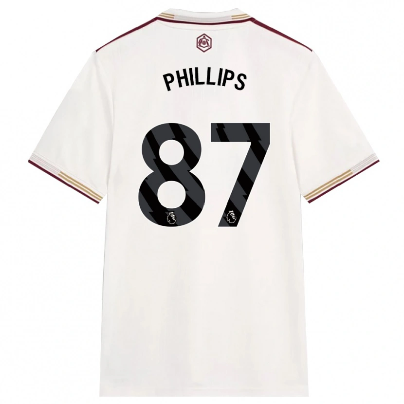 Danxen Criança Camisola Bowen Phillips #87 Branco Sujo Borgonha Terceiro 2025/26 Camisa Brasil