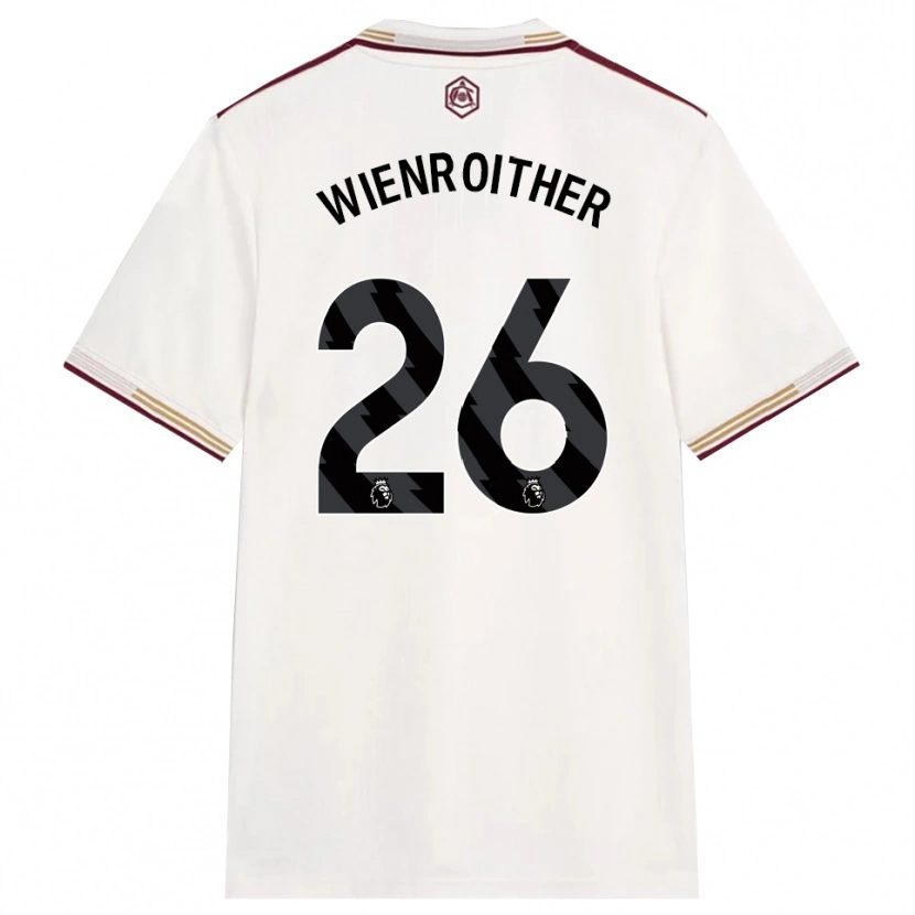 Danxen Criança Camisola Laura Wienroither #26 Branco Sujo Borgonha Terceiro 2025/26 Camisa Brasil