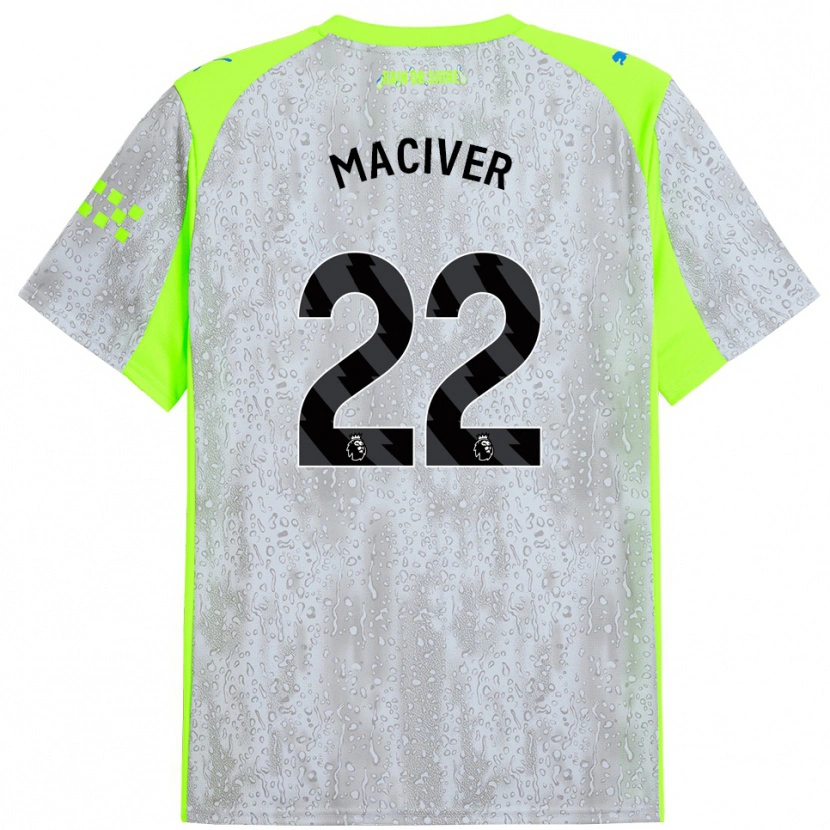 Danxen Criança Camisola Sandy Maciver #22 Cinza Amarelo Terceiro 2025/26 Camisa Brasil