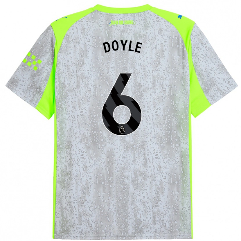 Danxen Criança Camisola Callum Doyle #6 Cinza Amarelo Terceiro 2025/26 Camisa Brasil