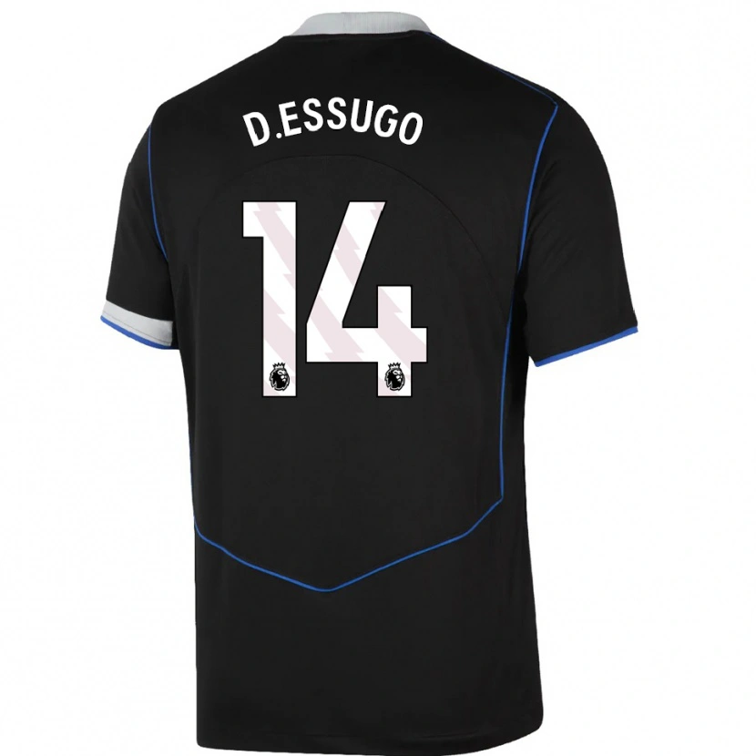 Danxen Criança Camisola Dário Essugo #14 Preto Azul Prata Terceiro 2025/26 Camisa Brasil