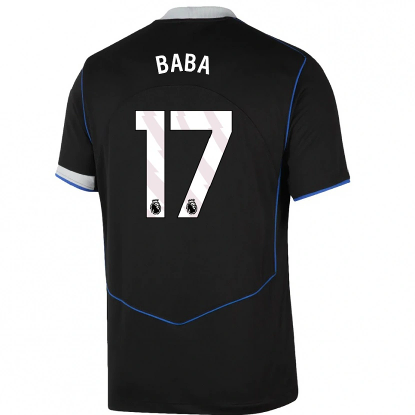 Danxen Criança Camisola Abdul-Rahman Baba #17 Preto Azul Prata Terceiro 2025/26 Camisa Brasil