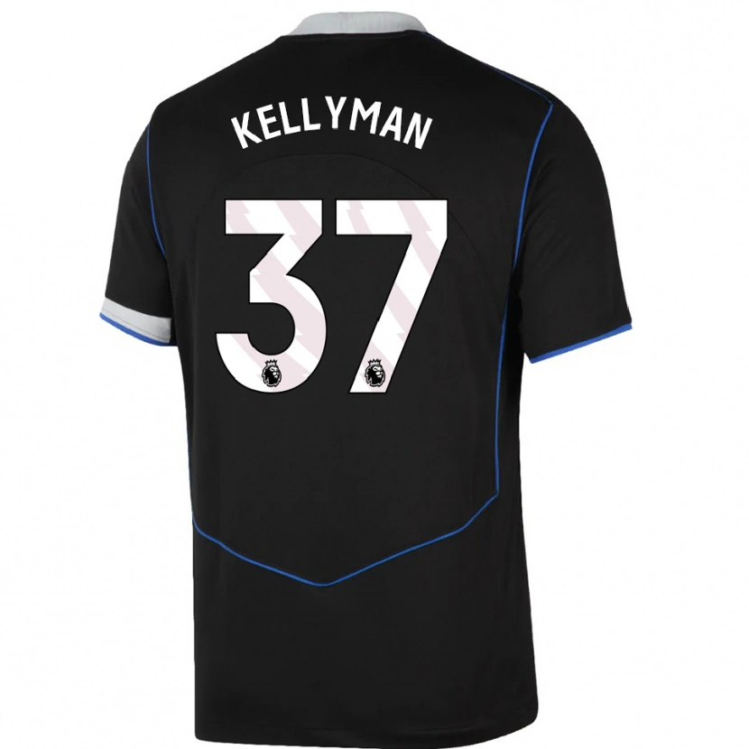 Danxen Criança Camisola Omari Kellyman #37 Preto Azul Prata Terceiro 2025/26 Camisa Brasil