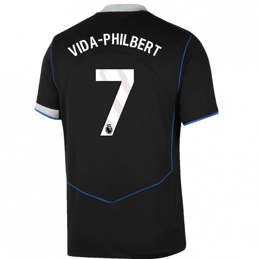 Danxen Criança Camisola Joel Philbert #7 Preto Azul Prata Terceiro 2025/26 Camisa Brasil