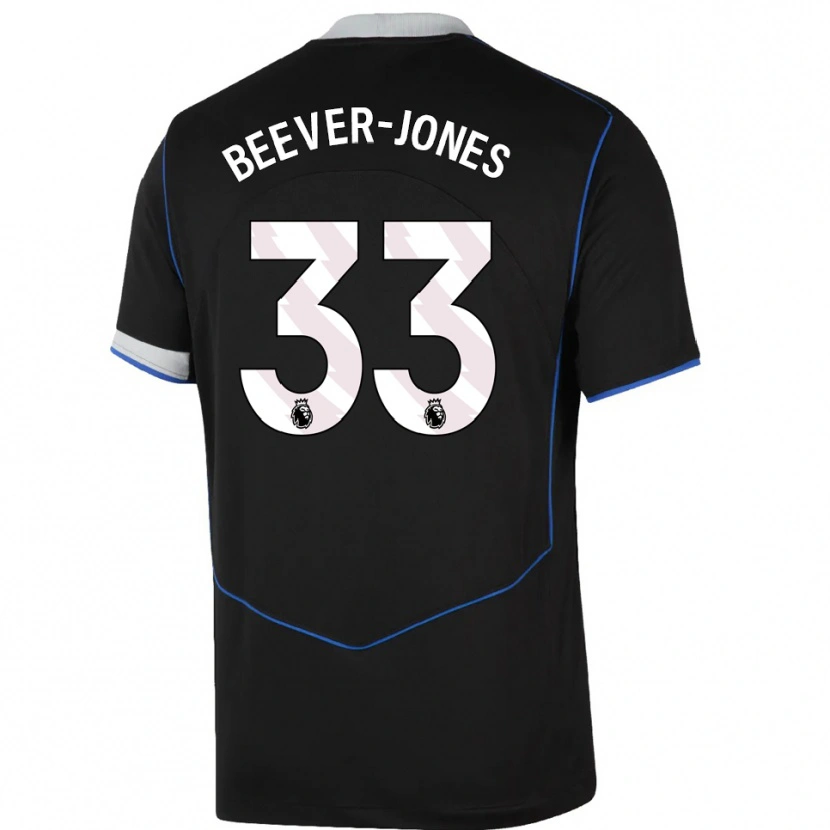 Danxen Criança Camisola Aggie Beever-Jones #33 Preto Azul Prata Terceiro 2025/26 Camisa Brasil