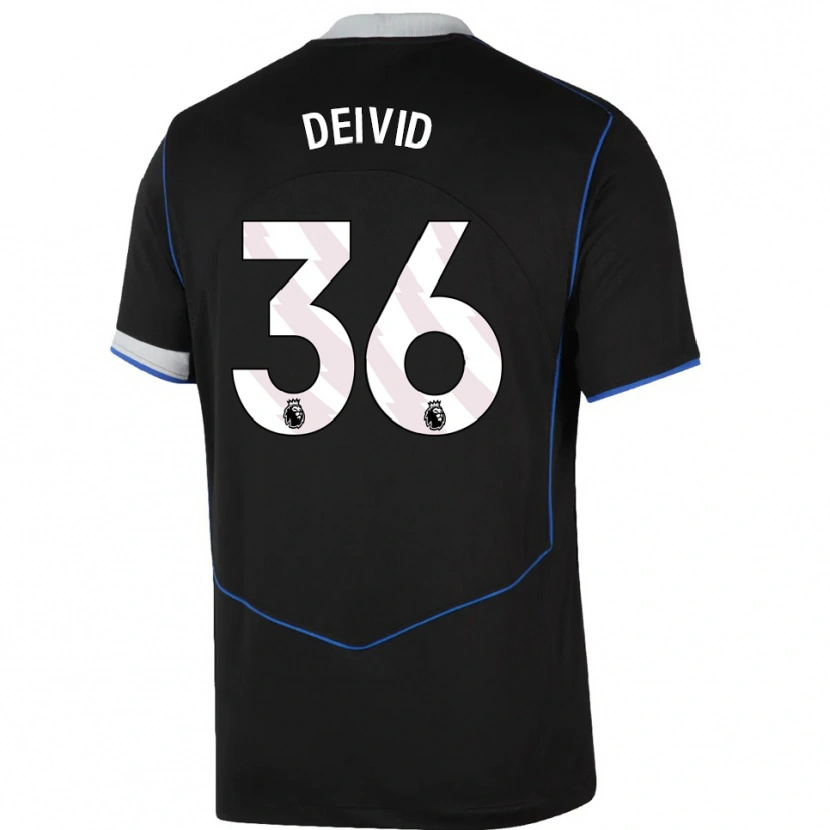 Danxen Criança Camisola Deivid Washington #36 Preto Azul Prata Terceiro 2025/26 Camisa Brasil