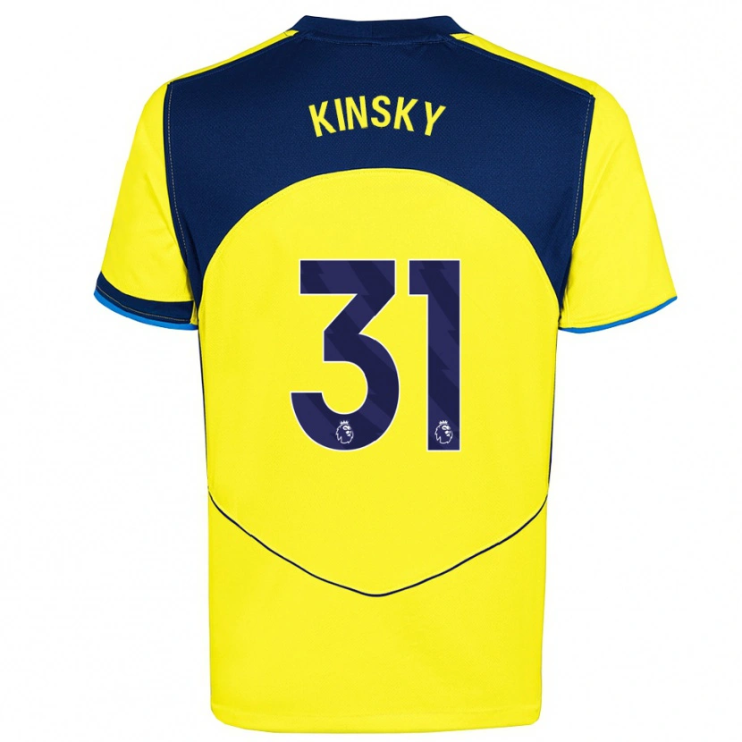 Danxen Criança Camisola Antonín Kinský #31 Amarelo Marinho Terceiro 2025/26 Camisa Brasil