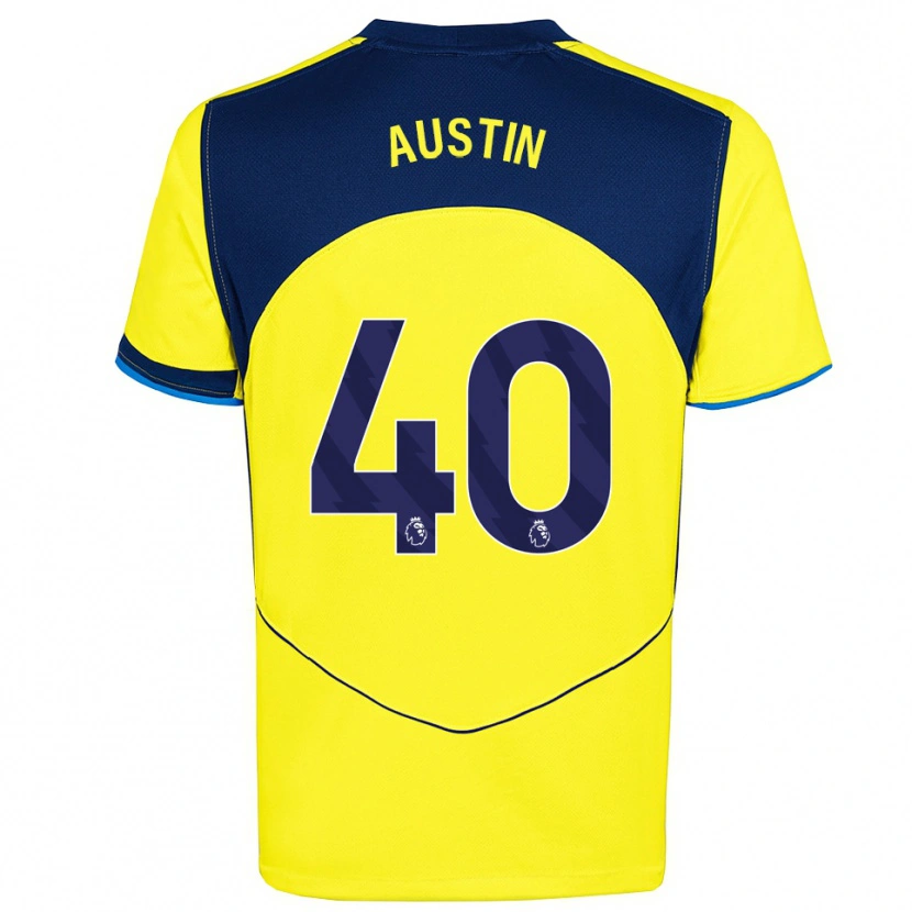 Danxen Criança Camisola Brandon Austin #40 Amarelo Marinho Terceiro 2025/26 Camisa Brasil
