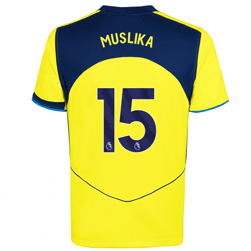 Danxen Criança Camisola Armend Muslika #15 Amarelo Marinho Terceiro 2025/26 Camisa Brasil