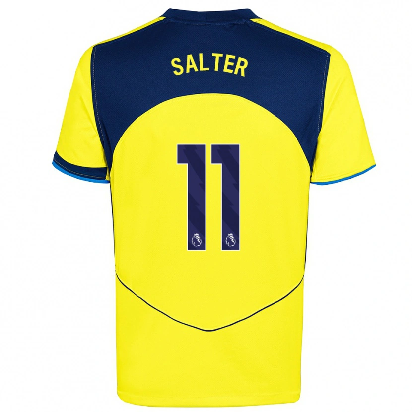 Danxen Criança Camisola Oliver Salter #11 Amarelo Marinho Terceiro 2025/26 Camisa Brasil
