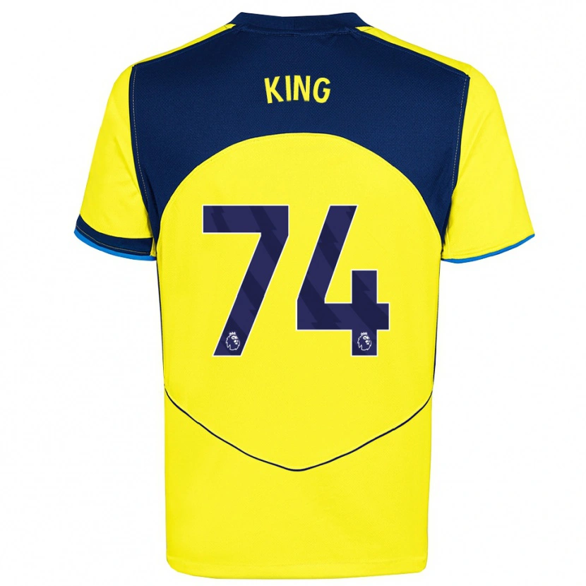 Danxen Criança Camisola Maeson King #74 Amarelo Marinho Terceiro 2025/26 Camisa Brasil