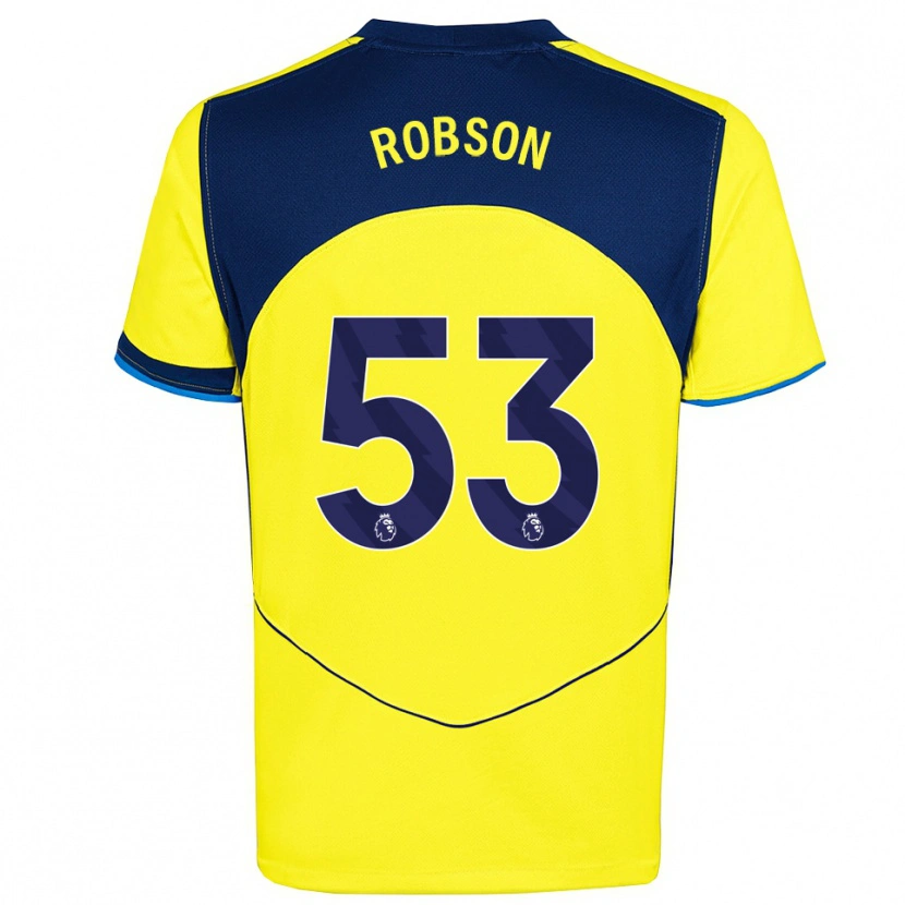 Danxen Criança Camisola Max Robson #53 Amarelo Marinho Terceiro 2025/26 Camisa Brasil