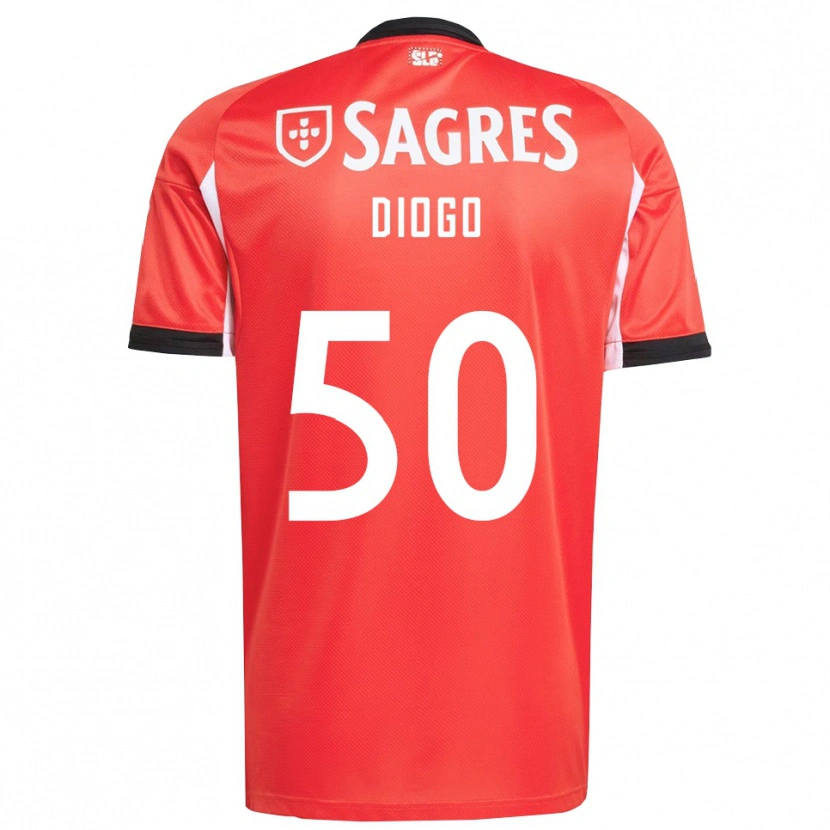 Danxen Homem Camisola Diogo Ferreira #50 Vermelho Branco Principal 2025/26 Camisa Brasil