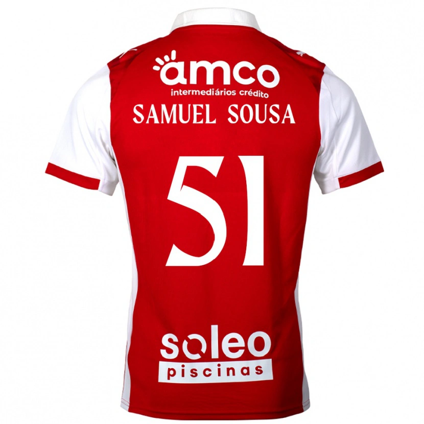 Danxen Homem Camisola Samu Sousa #51 Vermelho Branco Principal 2025/26 Camisa Brasil