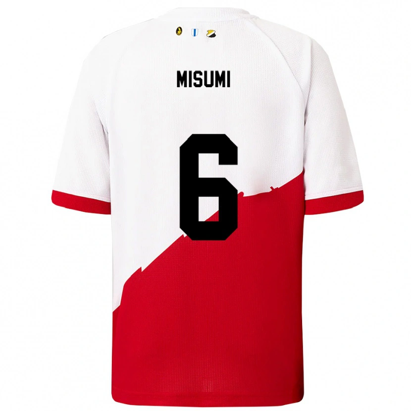 Danxen Homem Camisola Noë Misumi #6 Branco Vermelho Principal 2025/26 Camisa Brasil