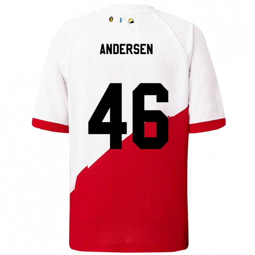 Danxen Homem Camisola Silas Andersen #46 Branco Vermelho Principal 2025/26 Camisa Brasil