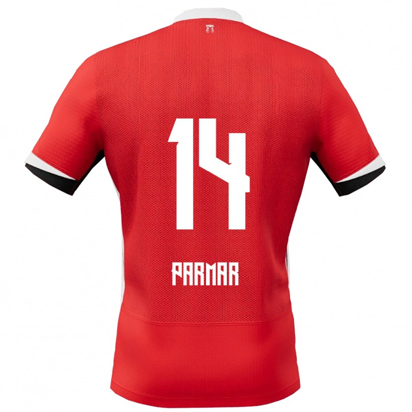Danxen Homem Camisola Aryan Parmar #14 Vermelho Branco Principal 2025/26 Camisa Brasil