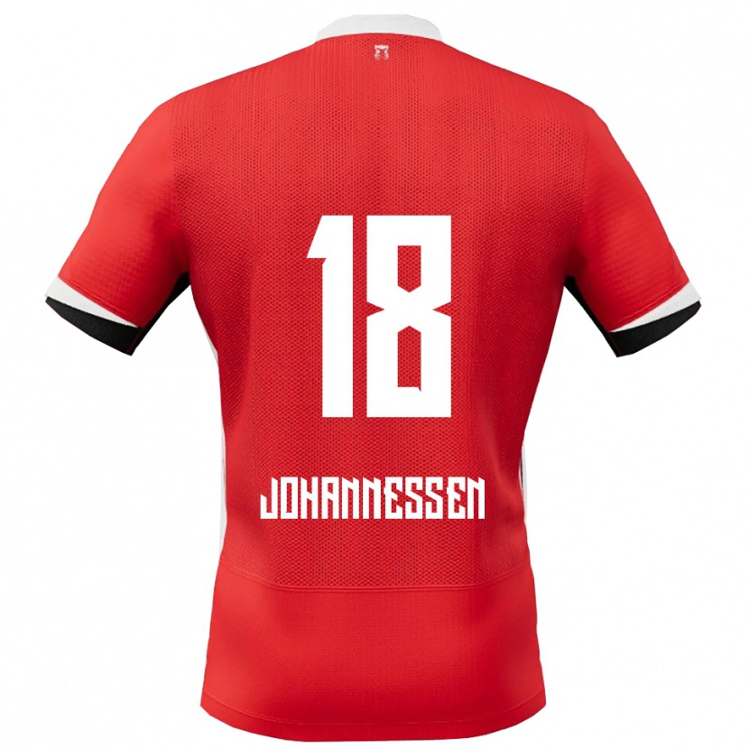 Danxen Homem Camisola Tómas Johannessen #18 Vermelho Branco Principal 2025/26 Camisa Brasil