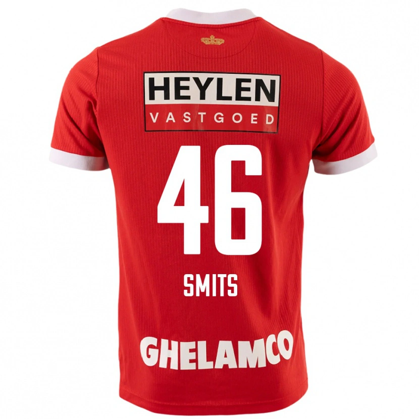 Danxen Homem Camisola Milan Smits #46 Vermelho Branco Principal 2025/26 Camisa Brasil