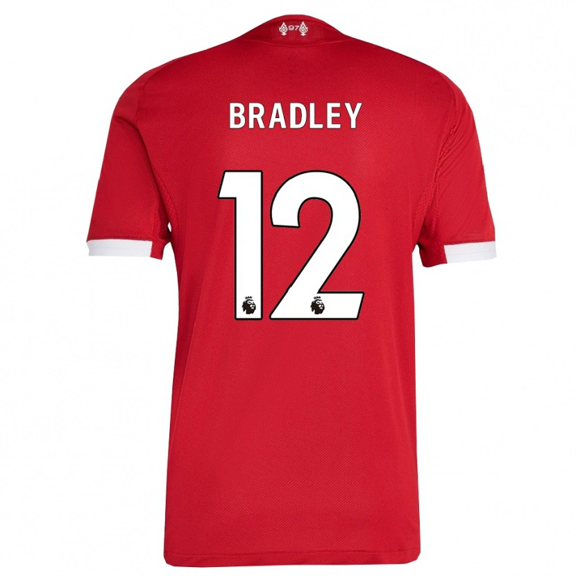 Danxen Homem Camisola Conor Bradley #12 Vermelho Branco Principal 2025/26 Camisa Brasil