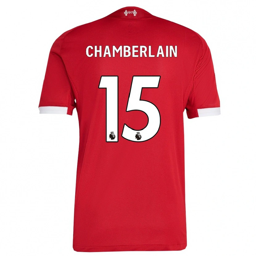 Danxen Homem Camisola Alex Oxlade Chamberlain #15 Vermelho Branco Principal 2025/26 Camisa Brasil