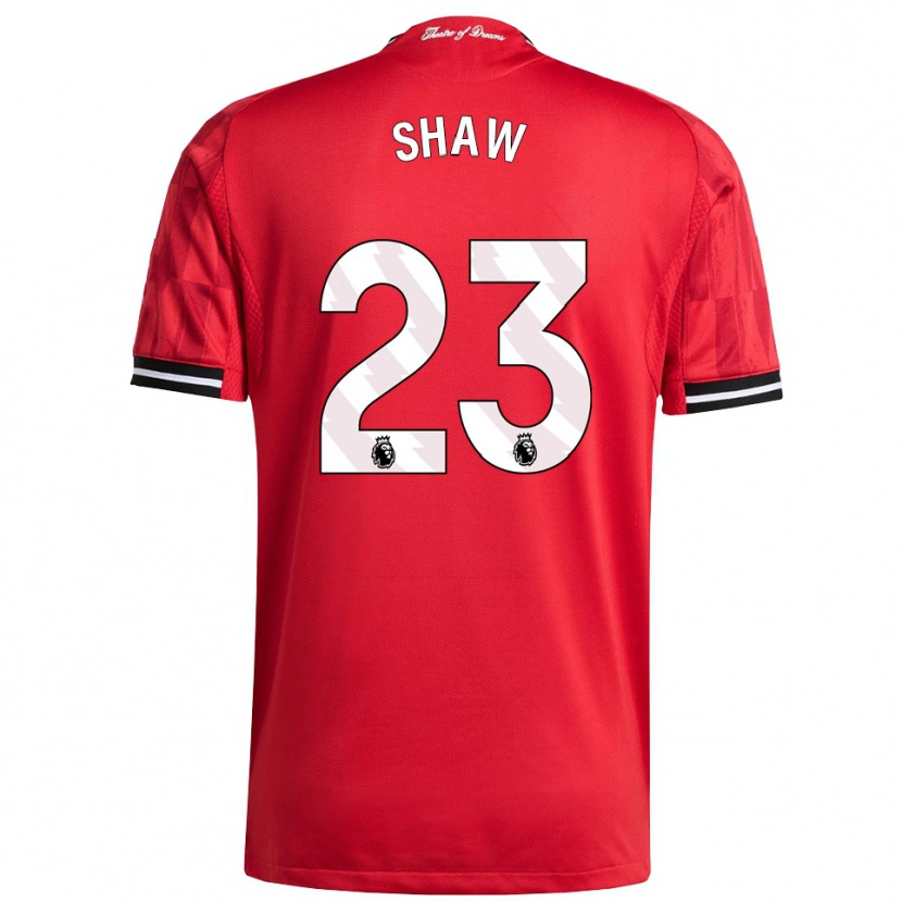 Danxen Homem Camisola Luke Shaw #23 Vermelho Preto Branco Principal 2025/26 Camisa Brasil