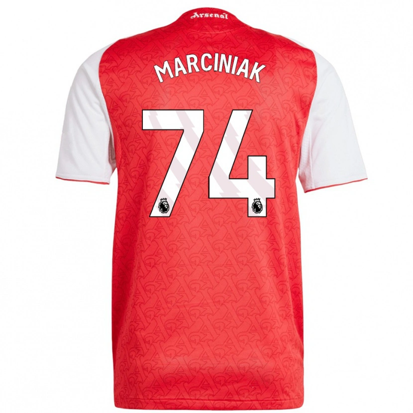 Danxen Homem Camisola Alex Marciniak #74 Vermelho Branco Principal 2025/26 Camisa Brasil