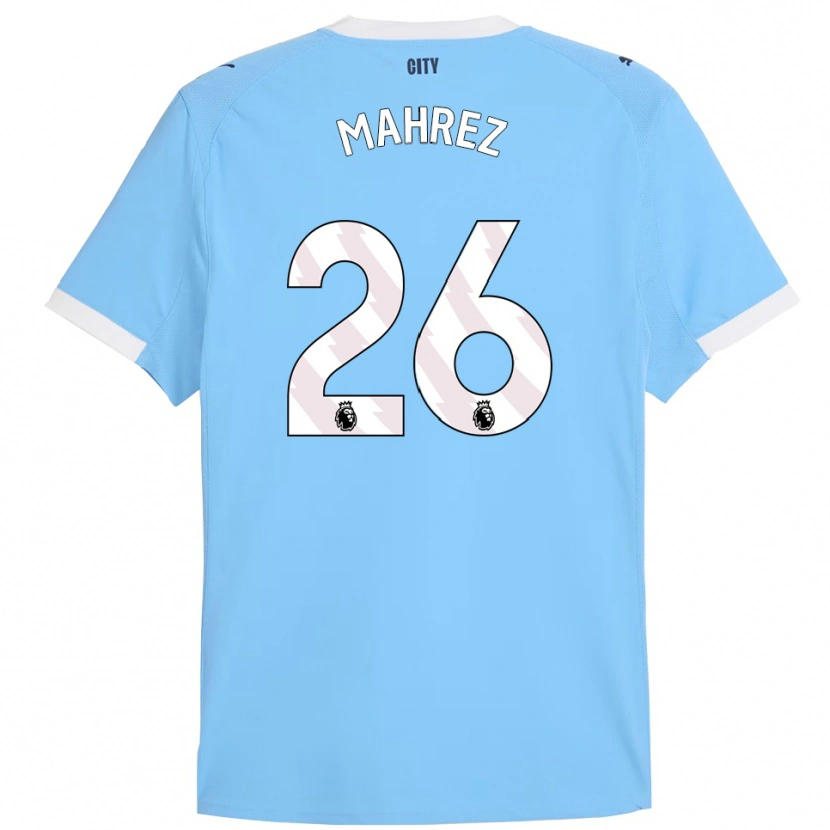 Danxen Homem Camisola Riyad Mahrez #26 Azul Celeste Branco Principal 2025/26 Camisa Brasil
