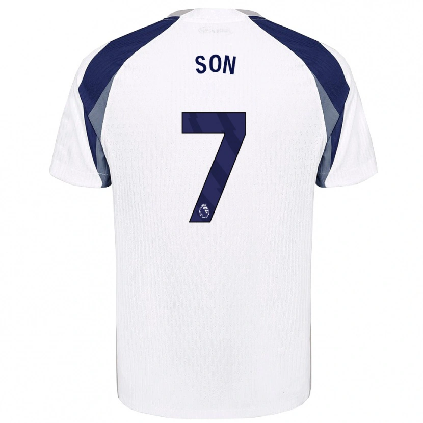 Danxen Homem Camisola Heung-Min Son #7 Branco Marinho Principal 2025/26 Camisa Brasil